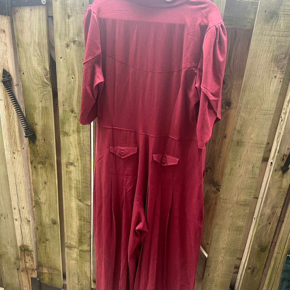 Red/Burgundy Jumpsuit Miss Candyfloss 4X - Picture 2 of 2